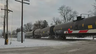 Eastbound tank train at Goshen, Indiana.