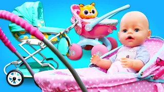 A stroller for baby Annabell doll. Baby Born doll videos for kids. Baby doll strollers.