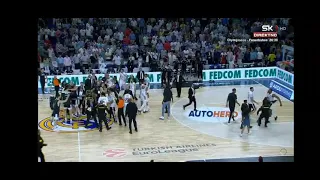 Real Madrid - Partizan |27.04.2023| fight and game over (tuča igrača i kraj meča) | Exum - Yabusele