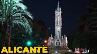 Alicante town at night - Costa Blanca, Spain [4K UHD]