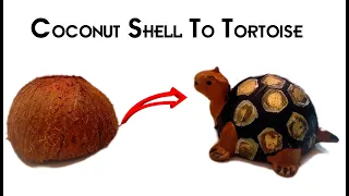 coconut shell tortoise / coconut shell craft / easy crat / craft using waste