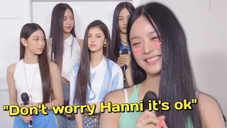 HANNI was nervous during their first interview at the music bank