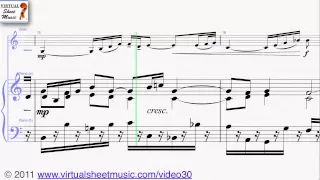 Johann Sebastian Bach's, Air on the G String violin and piano sheet music - Video Score