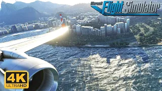 (4K) Flight Simulator 2023 - MAXIMUM GRAPHICS - 737-800 - Turbulent SANTOS DUMONT Landing