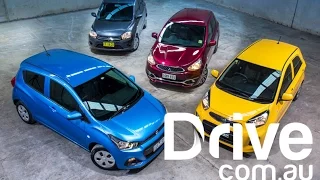 Holden Spark v Kia Picanto v Suzuki Celerio v Mitsubishi Mirage | Drive.com.au