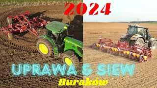 🚜Uprawa i Siew buraków 2024  🚜JD 175R joker 5RT 💪# Valtra 240&GRIME Matrix 1800