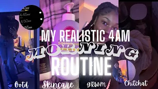 MY REALISTIC 4AM *SCHOOL* MORNING ROUTINE| grwm,ootd,chit chat 🫶🏽