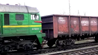 Прибытие 2М62-0202 с грузовым поездом
