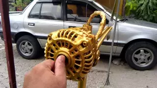 Converting a car alternator into wind generator: Assembled