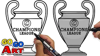 How to draw Champions League UEFA TROPHY | #championsleague