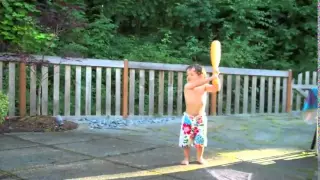 Seattle toddler learning to play baseball
