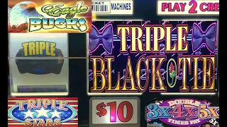 HIGH LIMIT SLOTS! TRIPLE STARS + DOUBLE 3X4X5X TIMES PAY + TRIPLE BLACK TIE + EAGLE BUCKS SLOT PLAY!