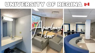 Apartment tour of the housing facility at the University of Regina Canada🇨🇦. Moving in here 😱