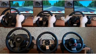 Trustmaster T500, Logitech G27 and DFGT sound test feedback. Assetto Corsa  driving