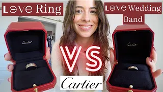 Cartier LOVE Ring Comparison | LOVE Ring VS LOVE Wedding Band | Difference btwn Thick + Thin Ring