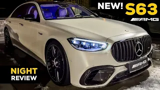 2024 MERCEDES AMG S63 800hp Sedan NEW V8 BRUTAL Sound NIGHT FULL In-Depth Review Ambient Lights