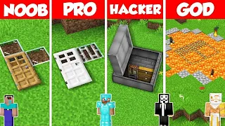 SECRET UNDERGROUND BASE BUILD CHALLENGE - Minecraft Battle: NOOB vs PRO vs HACKER vs GOD Animation
