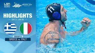 Greece vs. Italy Highlights | Group B | European Water Polo Championships 2024