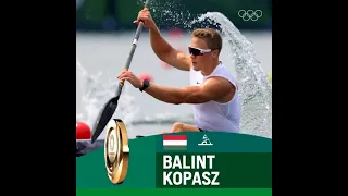 Balint Kopasz wins gold in the men's kayak single 1000m as HUNGARY take the first two spots on the p