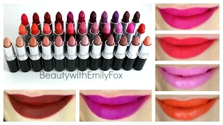 MAC Lipstick Collection + Lip Swatches || Beauty with Emily Fox