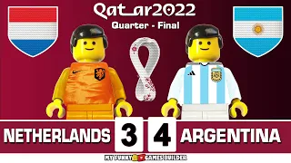 Netherlands vs Argentina 3-4 (2-2) World Cup 2022 Quarter-Final Full Penalty Shootout Lego Football