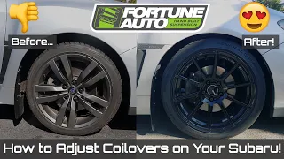 HOW TO ADJUST YOUR COILOVERS THE RIGHT WAY!! - Subaru WRX 15-20