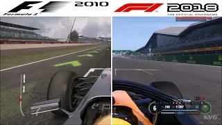 F1 Game Comparison (2010 - 2018 | Silverstone Circuit | British GP Hotlaps)