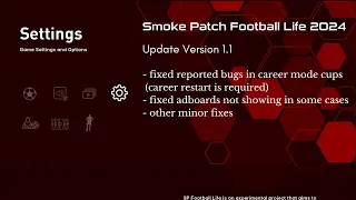 UPDATE VERSION 1.1 FOOTBALL LIFE 24 || BUG FIXES AND OTHER MINOR