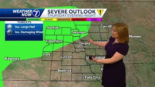 Warm and breezy Thursday, isolated storm chances