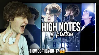 HOW DO THEY DO IT?! (BTS High Notes & Falsettos Compilation | Reaction/Review)