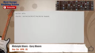 🎸 Midnight Blues - Gary Moore Guitar Backing Track with chords and lyrics