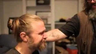 Sons of Anarchy Ryan Hurst shaves his beard Charlie Hunnam Mark Boone Junior cry with ryan  YouTube