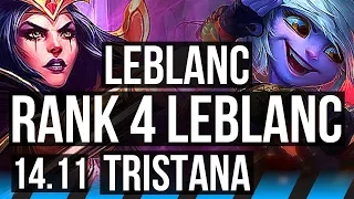 LEBLANC vs TRISTANA (MID) | Rank 4 LeBlanc, 14/3/10, Legendary | JP Challenger | 14.11