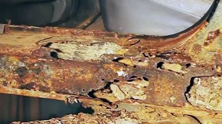 Repairing severe automotive body and frame rust at home.