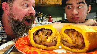 360° CHEESE CRUSTED BREAKFAST BURRITO / EAT THIS! GRINDS & COCKTAILS