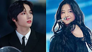 IZ*ONE (아이즈원) Jang Wonyoung (장원영) and TXT (투모로우바이투게더) Huening Kai (휴닝카이) MGMA 2019 moments