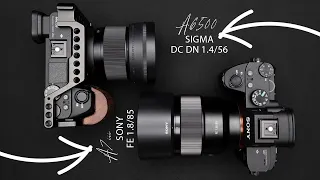 Sigma 56mm f/1.4 Sony A6500 vs Sony 85mm f/1.8 Sony a7iii, camera lens comparison.