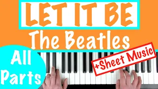 How to play LET IT BE - The Beatles Piano Chords Tutorial + Sheet Music