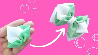 Adorable and Delicate Ribbon Hair Bow/How to make 💗Bows for Hair/How to make hair bows out of Ribbon