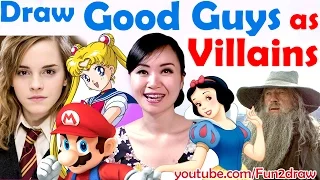 TOP ART VIDEO: Draw GOOD GUYS as Villains! | Amazing Art Challenge | Mei Yu Reimagine Challenge