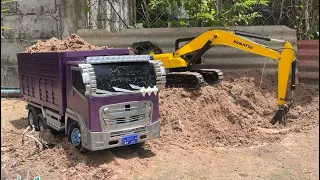 Road Construction By RC TRUCKS: ISUZU, KAMA3, HUYUNDAI, EXAVATOR, AND HUINA 1584 ( Episode One)