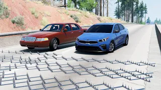 Cars vs Spike Strip #38 – BeamNG Drive