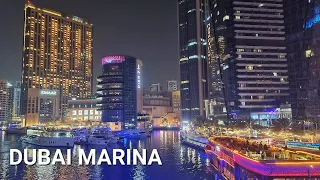 Dubai Night Walk 4K | Dubai Marina | Marina Walk | United Arab Emirates 🇦🇪