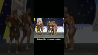 Bodybuilder collapses on stage😱😭! wait for the end🤯😱? #shorts #fitness #gymlovers