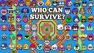 Who Can Survive The Circle Of Death? All 64 Brawlers Test!