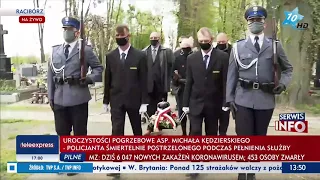 Uroczystości pogrzebowe na cmentarzu śp. asp. Michała Kędzierskiego - policjanta z Raciborza