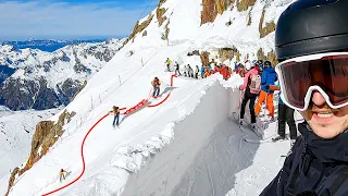 Ohne Helm… | Gefährlichste Skipiste der Alpen: Le Tunnel (70%) Alpe d'Huez