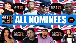BRIT AWARDS 2024 - ALL NOMINEES | 44th Brit Awards | March 02, 2024 | ChartExpress