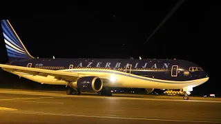 AZAL Azerbaijan Airlines Boeing 767-300ER 4K-AZ82 engine start up and taxing at Nürnberg Airport