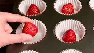 🍓 A quick and delicious chocolate dessert with strawberries! Disappears in 5 minutes!